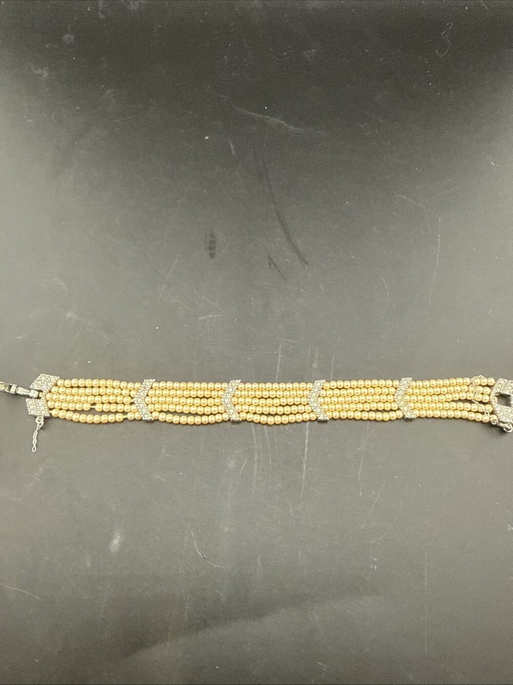 Ciner Vintage Faux Pearl Silver Tone Bracelet